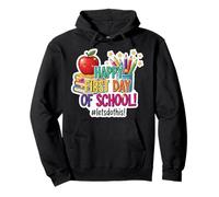 Feliz Primer Día De Escuela #letsdothis Nuevo Estudiante Maestro Sudadera con Capucha
