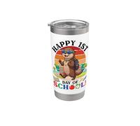 Feliz Primer Día De Escuela Lindo Nutria Estudiante Niño Niña Vaso térmico de acero inoxidable de doble pared
