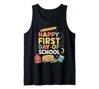Feliz Primer Día De Escuela Maestro Niños Niños De Regreso A La Camiseta sin Mangas