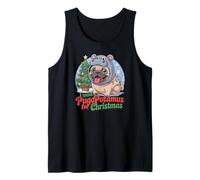Feliz Pug Pugmas Pugopotamus Perro Gracioso Navidad Camiseta sin Mangas