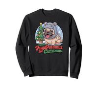 Feliz Pug Pugmas Pugopotamus Perro Gracioso Navidad Sudadera
