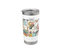 Feliz regreso a clases Celebración del primer día Aprendizaje listo Vaso térmico de acero inoxidable de doble pared