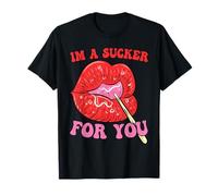 Feliz San Valentín Groovy Retro Pareja Soy Un Sucker para Usted Camiseta