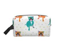 Feliz Staffy Blanco, Bolsa de Maquillaje Bolsa de cosméticos Bolsa de artículos de tocador de Viaje portátil Organizador de Bolsa de Maquillaje