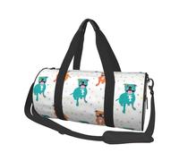 Feliz Staffy Blanco, Bolsa de Viaje de Gran Capacidad, Bolso Redondo, Bolsa de Viaje Deportiva, Bolsa de Mano, Bolsa de Fitness