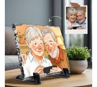 FELIZ TECNO Marco piedra de Fotos.Recuerdo Original. Regalo Personalizado con Foto-El estilo de Libro de Cuentos (generado por IA).Cuatro Formas. (Libro de Cuentos, 19 x 14 cm (±1 cm))