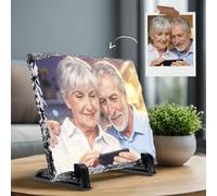 FELIZ TECNO Marco piedra de Fotos.Recuerdo Original. Regalo Personalizado con Foto-El estilo de Los Shinkai Makoto (generado por IA).Cuatro Formas. (Shinkai Makoto, 19 x 19 cm (±1 cm) Corazon)