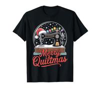 Feliz Temporada navideña de Costura de Papá Noel de Quiltmas Camiseta gráfica económica