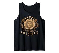 Feliz Verano Solsticio Girasol Naturaleza Arte Hippie Camiseta sin Mangas
