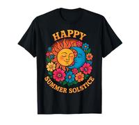Feliz Verano solsticio Sol Luna Flor solsticio Verano diseño pagano Camiseta
