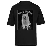 Feliz Woofmas Camiseta Extragrande Holgada Negra Unisex Unisex Black tee Baggy Oversized T-Shirt