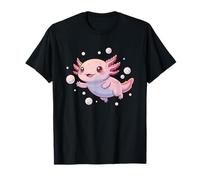 Feliz y Lindo Axolotl con Burbujas Kawaii Aquatic Camiseta
