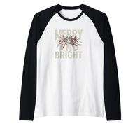 Feliz Y Navidad Divertida. Apariencia FEA Camiseta Manga Raglan