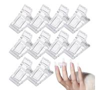 Fellflying Abrazaderas de uñas para uñas de gel,Clip de uñas para sujetar las uñas,10 piezas de molde de uñas de extensión de formas de uñas de gel de polietileno | Práctico clip de uñas de gel de