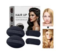 Fellflying Almohadilla invisible para el cabello, cojín para la cabeza con pelo soplo,Espuma con relleno de hojaldre - Herramienta de inserción de relleno, clips de volumen, clips cóncavos, cojín de