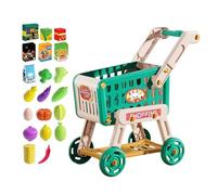 Fellflying Carrito de la compra para niños - Juguetes Supermercado Carro Accesorios de cocina para niños | Juguetes educativos con verduras para niños pequeños Niñas Familias Juegos Interactivos Juego