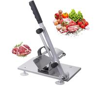 Fellflying Cortadora de carne congelada, cortadora de carne manual - Máquina cortadora de carne Cortadora de cecina de grado alimenticio - Cortador de carne rebanador de alimentos de acero inoxidable