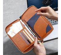 Fellflying De Pasaporte, Organizador Multibolsillo con Bloqueo PU, Viaje Cremallera Documentos Cubierta Tarjetas, para Tarjeta De Embarque Efectivo Documento Billete Crucero Viajes Avión