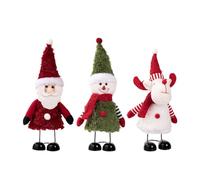 Fellflying Decoraciones De Muñecas Navideñas,Figura Telescópica De Pie De Papá Noel, Muñeco De Nieve Y Alce,de Muñeca Navideños para Mesa | para Estante Manto Gabinete Salón Dormitorio Librero Mesita