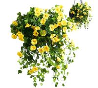 Fellflying Flores artificiales para exterior resistente a los rayos UV | Decoración de petunia artificial - plantas falsas - jardín delantero oficina