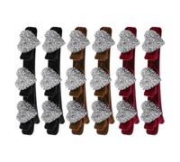 Fellflying Horquillas Pequeñas | Accesorios Para Peinados Con Corazones Aterciopelados - 6 Piezas Horquillas Brillantes Para Trenzas De Niñas,Para Gimnasio Yoga Running Baile Viaje Diario Fiesta y