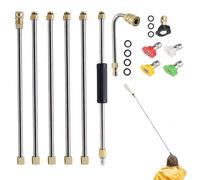 Fellflying Lanza Extensible Para Hidrolimpiadora - Boquilla Telescópica De Hidrolimpiadora De 276 Bar - Boquilla Limpiadora De Canalones,Para Jardín Canalón Terraza Patio Tejado Hormigón Patio Trasero