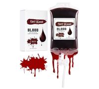 Fellflying Pintura líquida para la cara, 170 ml, resistente al agua, para Halloween, color rojo y azul para mujeres y hombres, disfraz de fiesta espeluznante