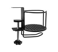 Fellflying Portavasos de Escritorio | 2 en 1 Ajustable Antivuelco Clip de Sujeción,Gancho para Taza de Mesa | para Silla de Jardín, Oficina, Casa, Interior, Cama, Mesita de Noche, Sofá, Aula,