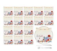 Fellflying Servilleta de papel, servilletas de cena de,Toallas de mano de invitado cuadradas servilletas navideñas | Decoraciones de 20 cargos Toallas de papel absorbentes Suministros de fiesta,