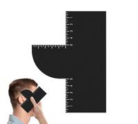 Fellflying Tarjeta de Optimización de Rayitas, Herramienta Para La Línea Del Cabello - Accesorios Barba Con Escalas De Medición Para Afeitado Hombres Adolescentes Principiantes