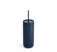 Fellow Botella de agua fría Carter de 20 onzas para agua, té helado, café, batidos, café helado y más, vaso de acero inoxidable aislado al vacío con tapa resistente a derrames y popote, color azul