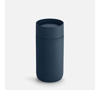 Fellow Carter Move - Taza con tapa para beber de 360º - Vaso para café abierto con interior de cerámica, acero inoxidable aislado al vacío, color azul piedra, taza de 12 onzas
