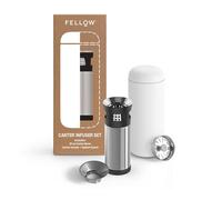 Fellow Carter Tea + Cold Brew Infuser & Carter Move - Juego de vasos de 16 onzas, té empapado sobre la marcha, taza de viaje de acero inoxidable aislada al vacío con infusor a presión para remojar té,