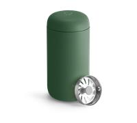 Fellow Carter Move - Taza de viaje de acero inoxidable con aislamiento al vacío para café y té con interior de cerámica y protector contra salpicaduras, color verde carga, taza de 12 onzas
