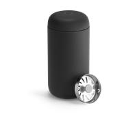 Fellow Carter Move - Taza de viaje de acero inoxidable con aislamiento al vacío para café y té con interior de cerámica y protector contra salpicaduras, color negro mate, taza de 12 onzas