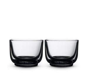 Fellow Vasos de cortado Pirch tazas artesanales de 133 ml, juego de 2 piezas, vasos de café aptos para lavavajillas para creaciones artísticas de expreso y café con leche: color ahumado