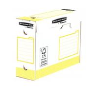 Fellowes 4474202 archivador organizador Papel Blanco, Amarillo - Organizador de almacenaje (Papel, Blanco, Amarillo, A4, 100 mm, 10 cm, 253 mm)