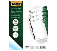 Fellowes 52089 - Cubiertas de presentación de encuadernación, 8 mil, carta, paquete de 100, transparente