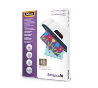 Fellowes 5302202 - 100 fundas de plastificar auto-adhesivas, 80 micras, formato A4 (216 × 303 mm)