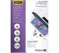 Fellowes 5440001 - Pack de 100 Fundas de plastificar Formato A4, 80 micras