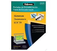 Fellowes 54773 - Portadas para encuadernar de polipropileno, A4, transparente translucido