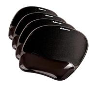 Fellowes Alfombrilla con Reposamuñecas Ergonómico para Ratón, Negro, Custom Mouse Pad (Paquete de 4)