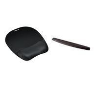 Fellowes Alfombrilla para ratón óptico con reposamuñecas Memory Foam, Negro + Reposamuñecas para Teclado, Negro