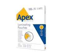 Fellowes Apex Pack de 100 fundas plastificar A3, brillo, formato A3, uso diario, fundas para plastificadora ideales para avisos, fotos, creatividades, certificados