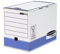 Fellowes Bankers Box - Caja de archivo definitivo automático, A4, 200 mm, 10 unidades, color blanco y azul