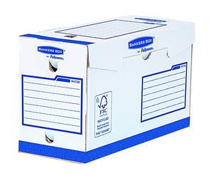 Fellowes Bankers Box - Caja de archivo definitivo extra resistente A4+, 150 mm, 20 unidades, color blanco y azul