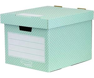 Fellowes Bankers Box Style - Caja de documentos, 4 unidades, color verde y blanco