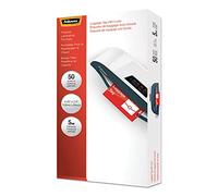 Fellowes Bolsas laminadas, térmicas, etiqueta de equipaje con bucle de 2.5 pulgadas de alto x 4.25 pulgadas de ancho, 5 mil, paquete de 50 (52034)