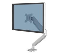 Fellowes Brazo para Monitor Individual Platinum Series - Soporte para monitor ajustable, con funciones de inclinación, giro y rotación y con 2 puertos USB - Tamaño máximo del monitor 32" - Plateado