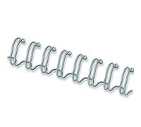 Fellowes Canutillos tipo wire CRC54450, pack 100, doble espiral, paso 3:1", 34 agujeros, 6 mm, plata